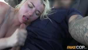 Fake Cop British blonde slut fucked in Spain by Cop