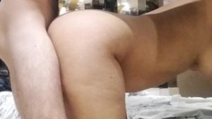 In a telo eating a giant cock